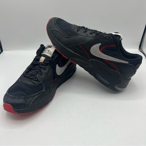Nike Air Max Excee (GS) Shoes Black Red Silver CD6894-016 Youth Size 4 - Picture 1 of 13